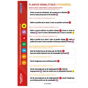 Adhésifs signalétique consigne utilisation pool Fire protect